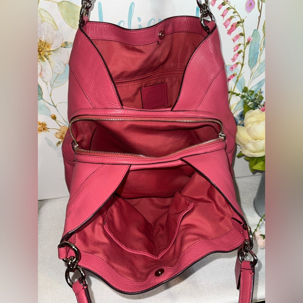 Coach Pink Leather Shoulder Bag - Picture 11 of 15